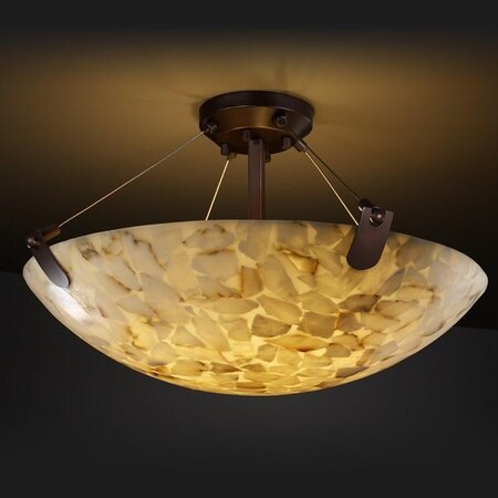 Justice Design ALR-9611-25-DBRZ 18" Semi-Flush Bowl, Choose Finish: Dark Bronze Finish, Choose Lamping Option: Standard Lamping